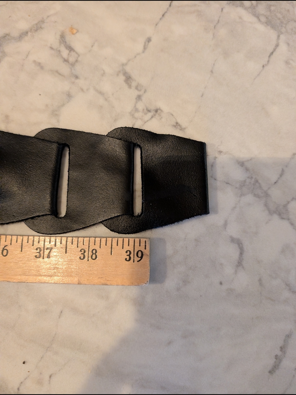 Womens Black Genuine Leather Belt - Picture 7 of 7